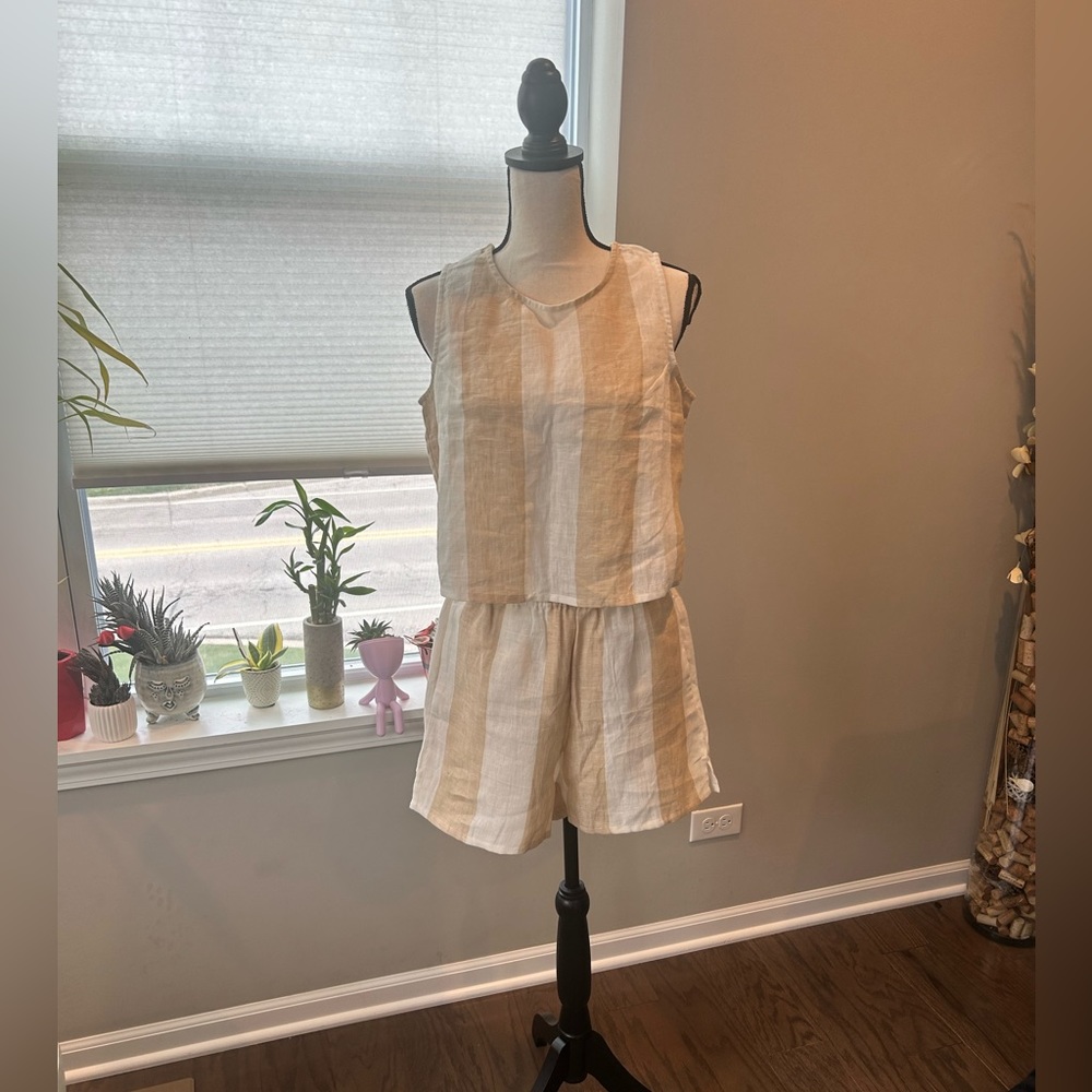✨Madewell (NWT) Linen Shorts and Tank Set Size S and M✨